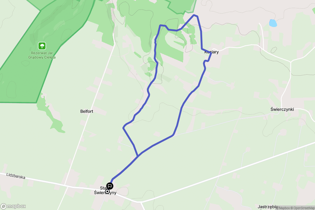 Stare Świerczyny: mapa trasy - Poland