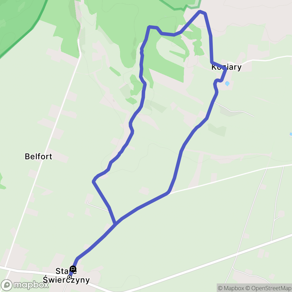Stare Świerczyny: mapa trasy - Poland