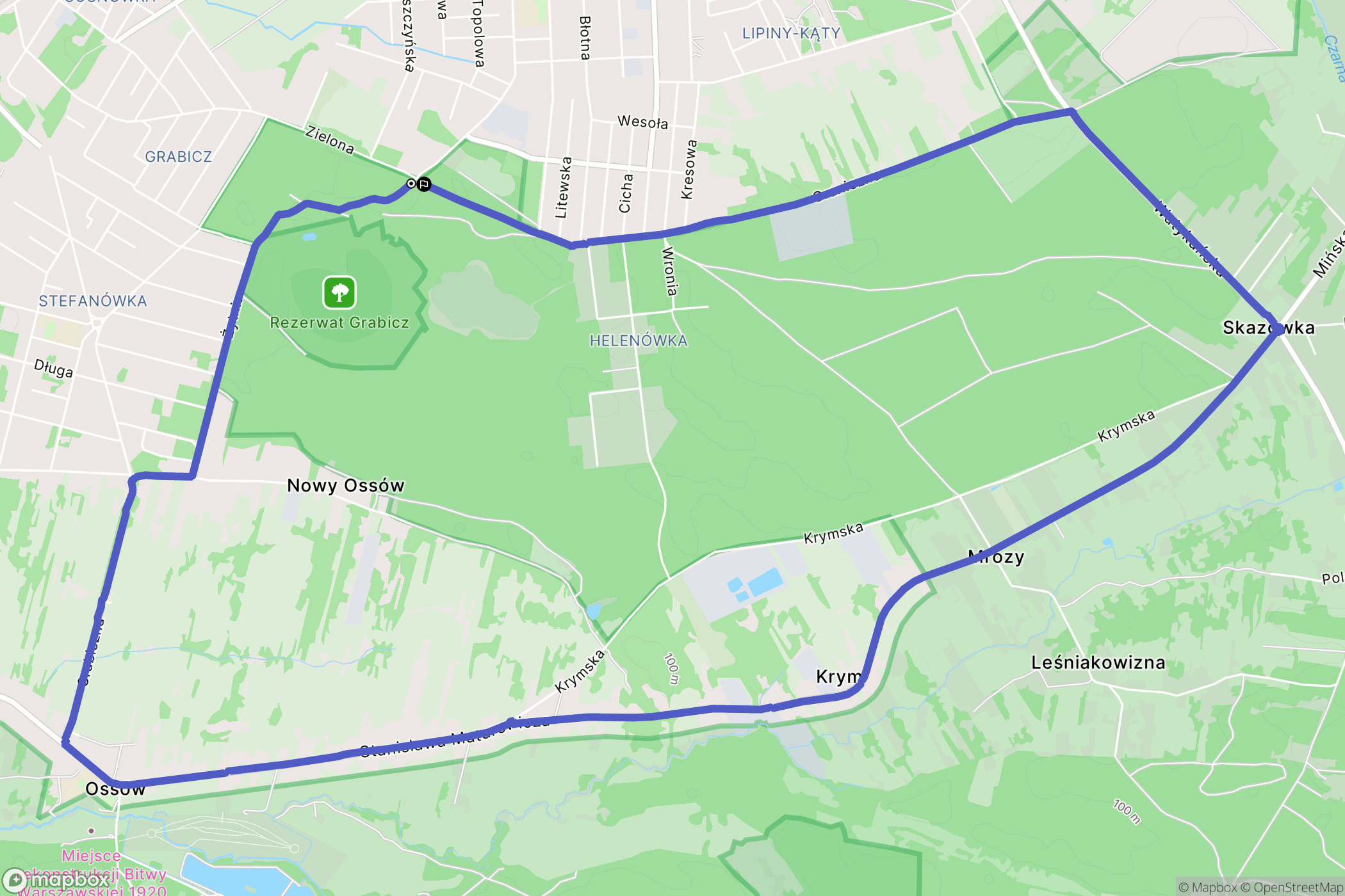 Wołomin: mapa trasy - Poland