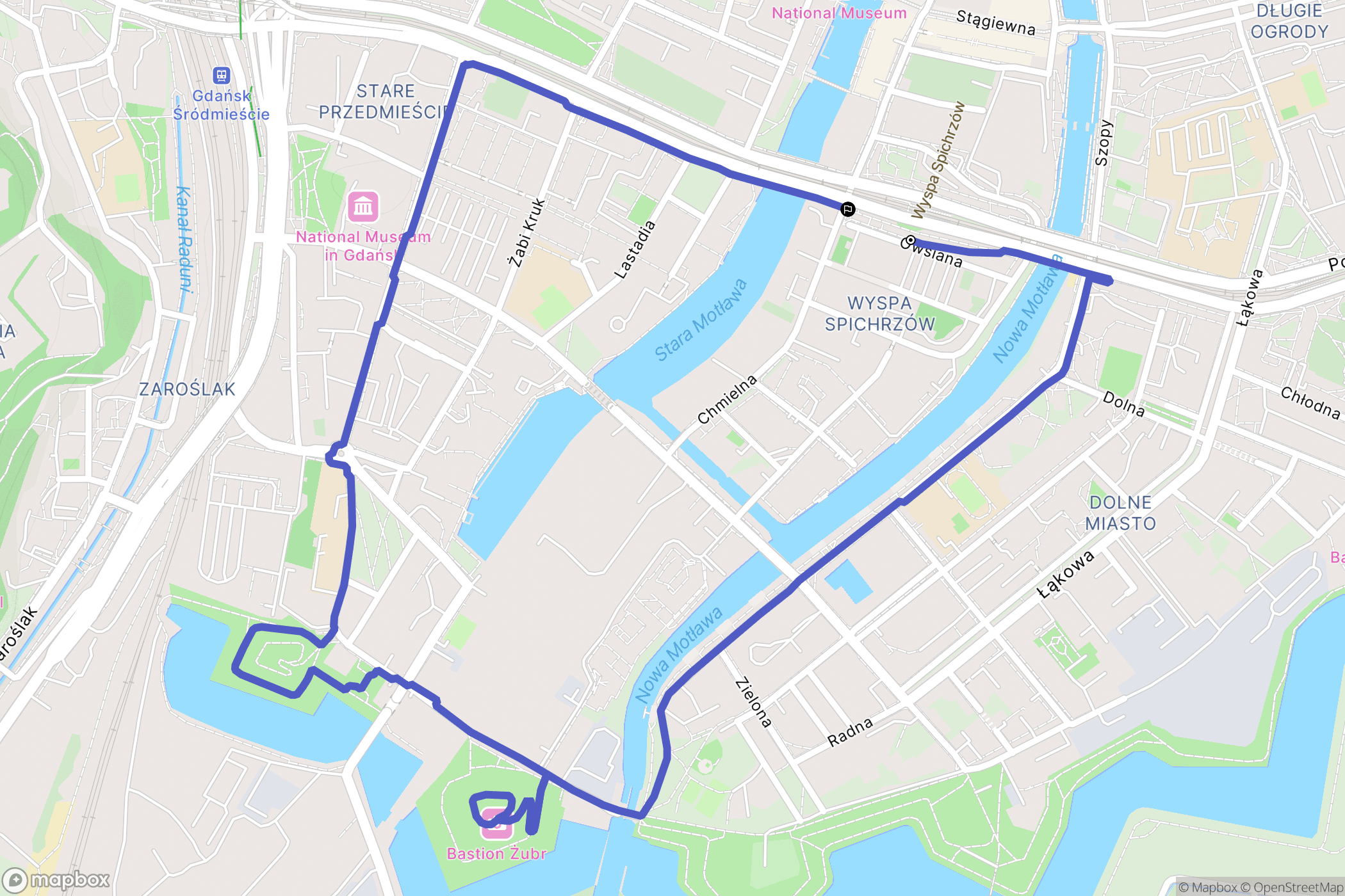 Gdańsk: mapa trasy - Poland