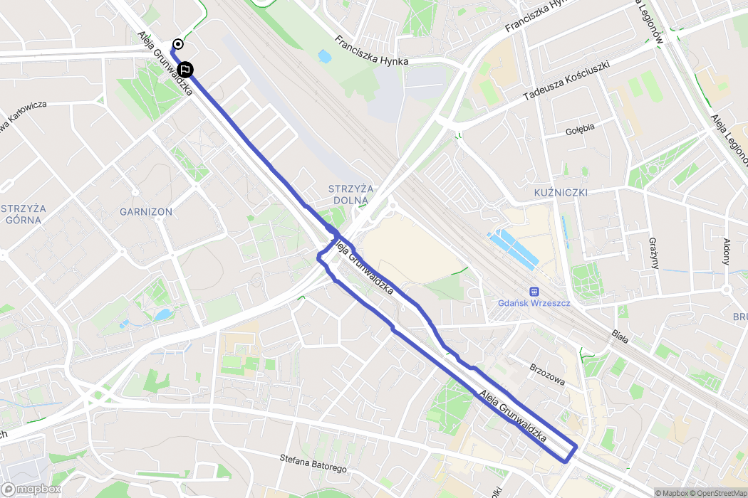 Gdańsk: mapa trasy - Poland