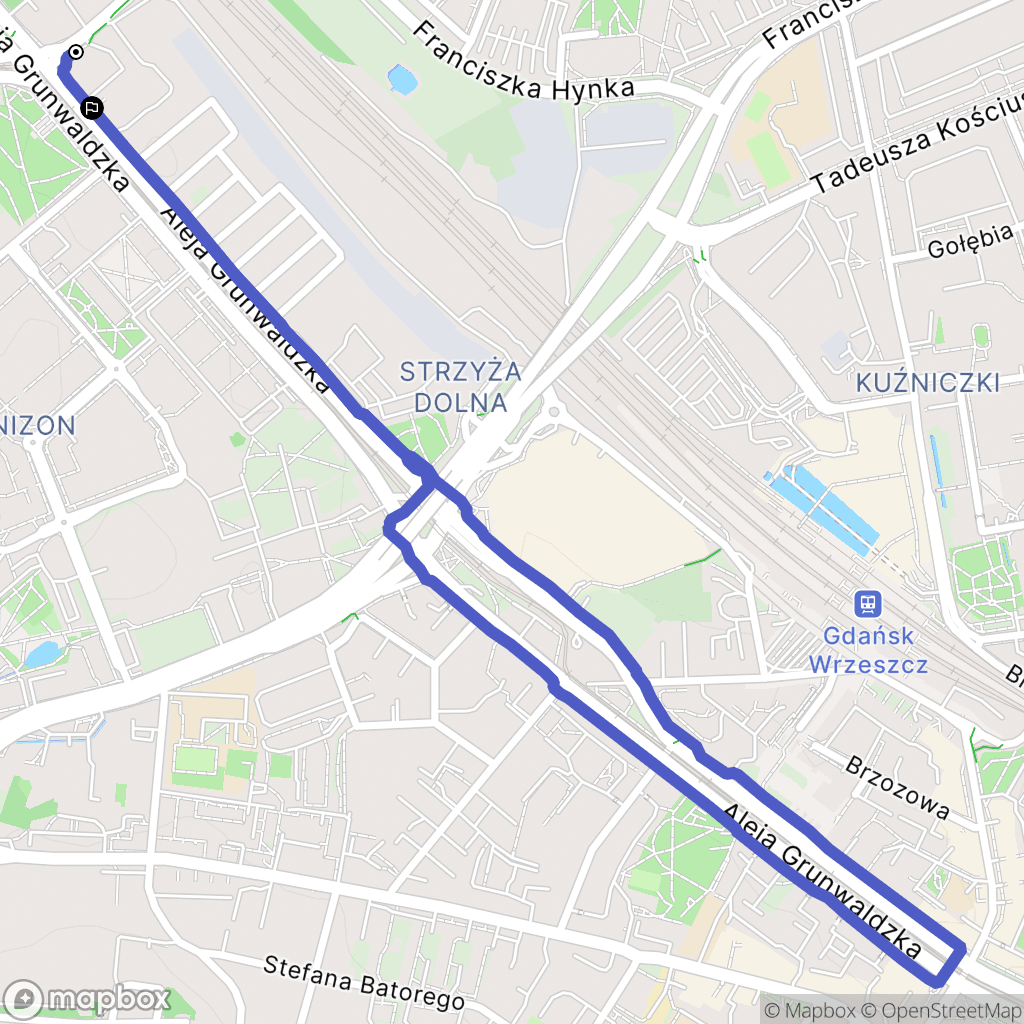 Gdańsk: mapa trasy - Poland