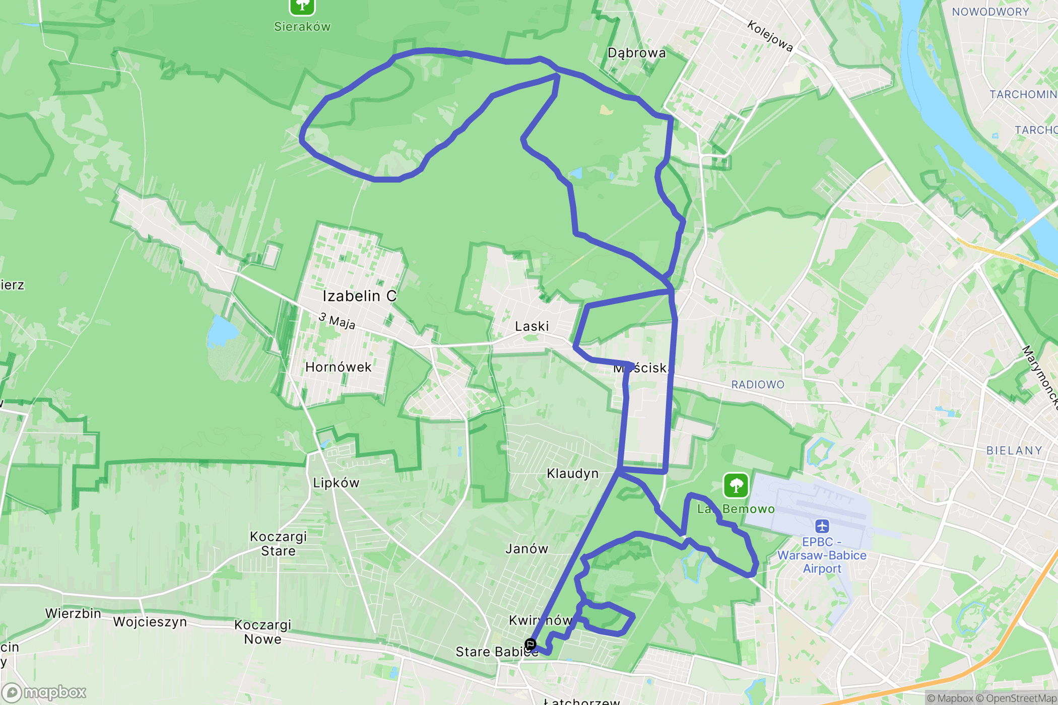 Kwirynów: mapa trasy - Poland