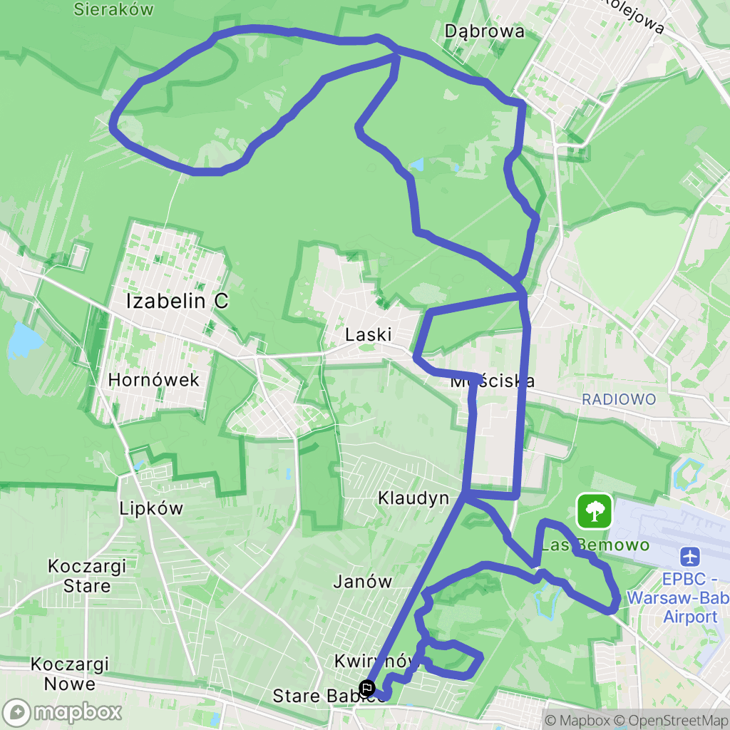 Kwirynów: mapa trasy - Poland