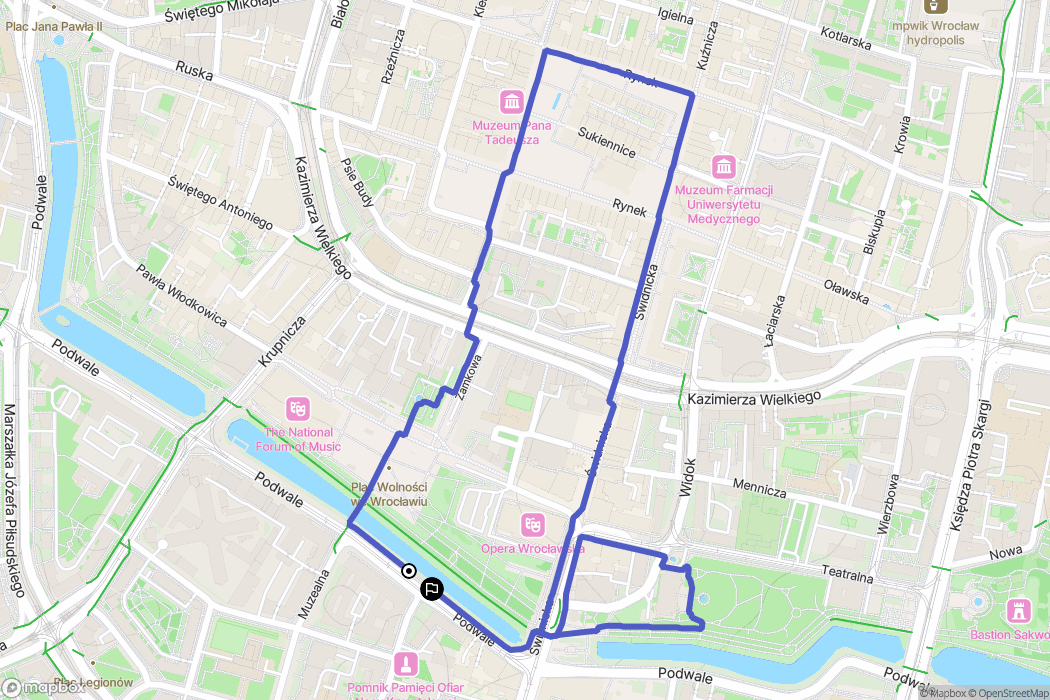 Wrocław: mapa trasy - Poland