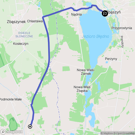 Babimost: mapa trasy - Poland