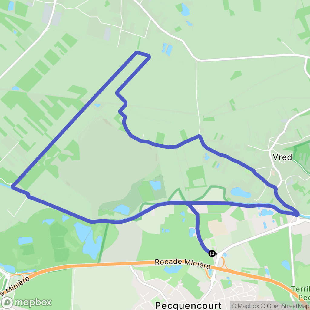 Pecquencourt : carte du parcours de randonnée - France