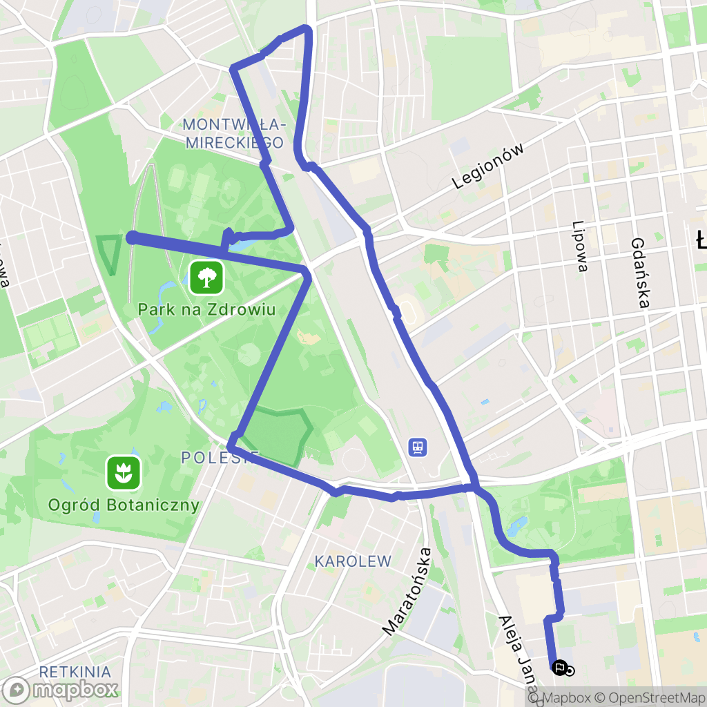 Łódź: mapa trasy - Poland
