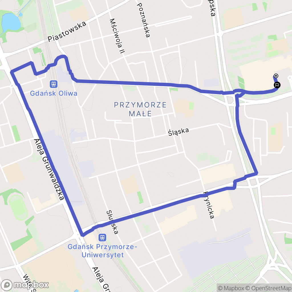 Gdańsk: mapa trasy - Poland