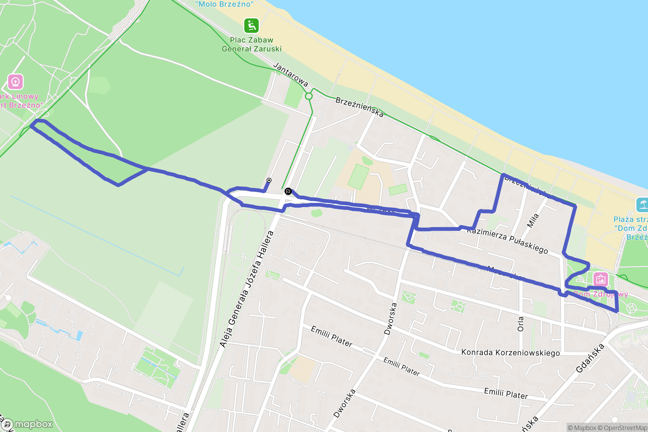 Gdańsk: mapa trasy - Poland