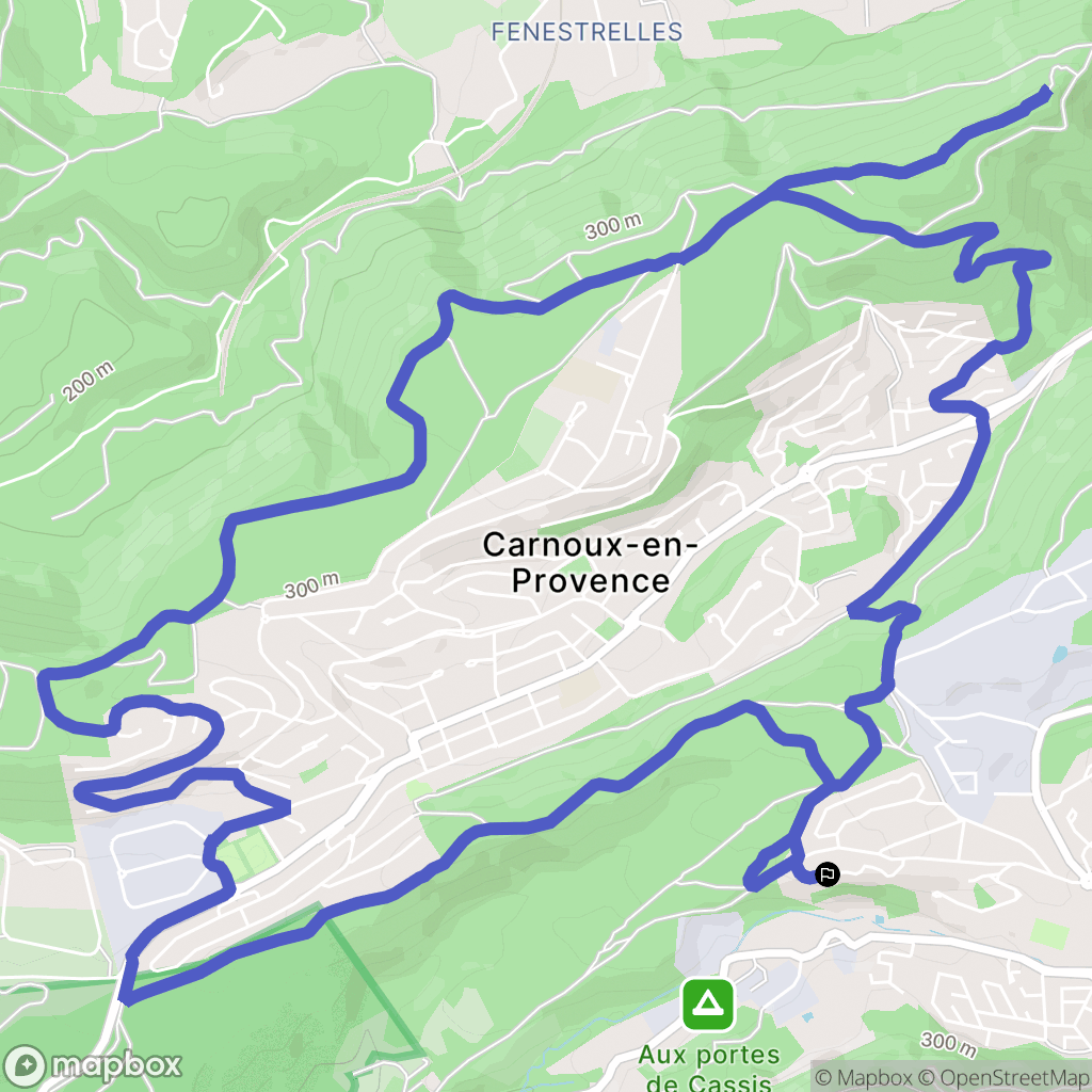Roquefort-la-Bédoule : carte du parcours de randonnée - France