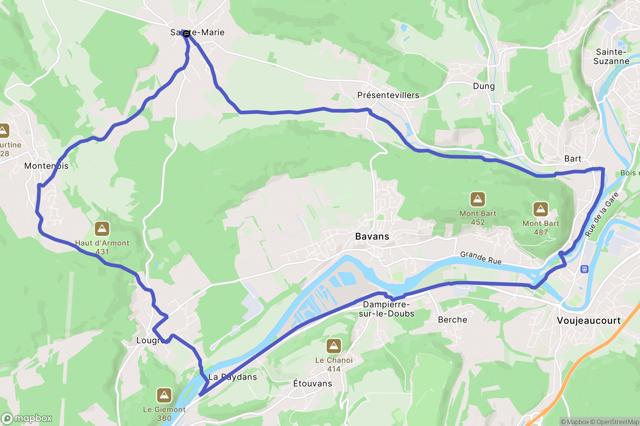 Sainte-Marie : carte du parcours de randonnée - France