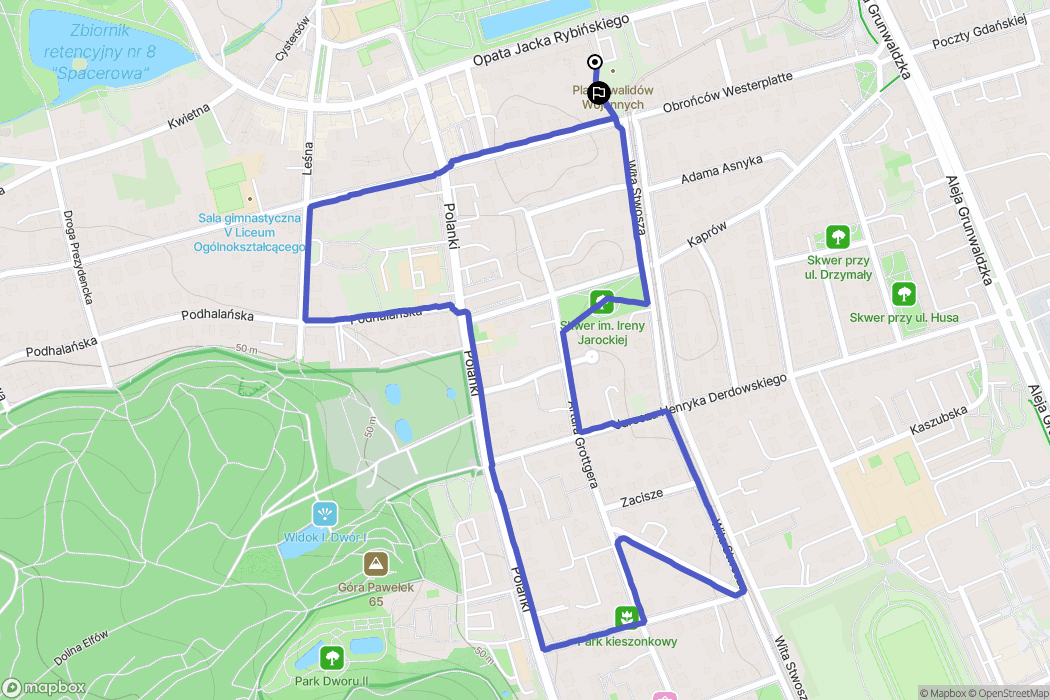 Gdańsk: mapa trasy - Poland
