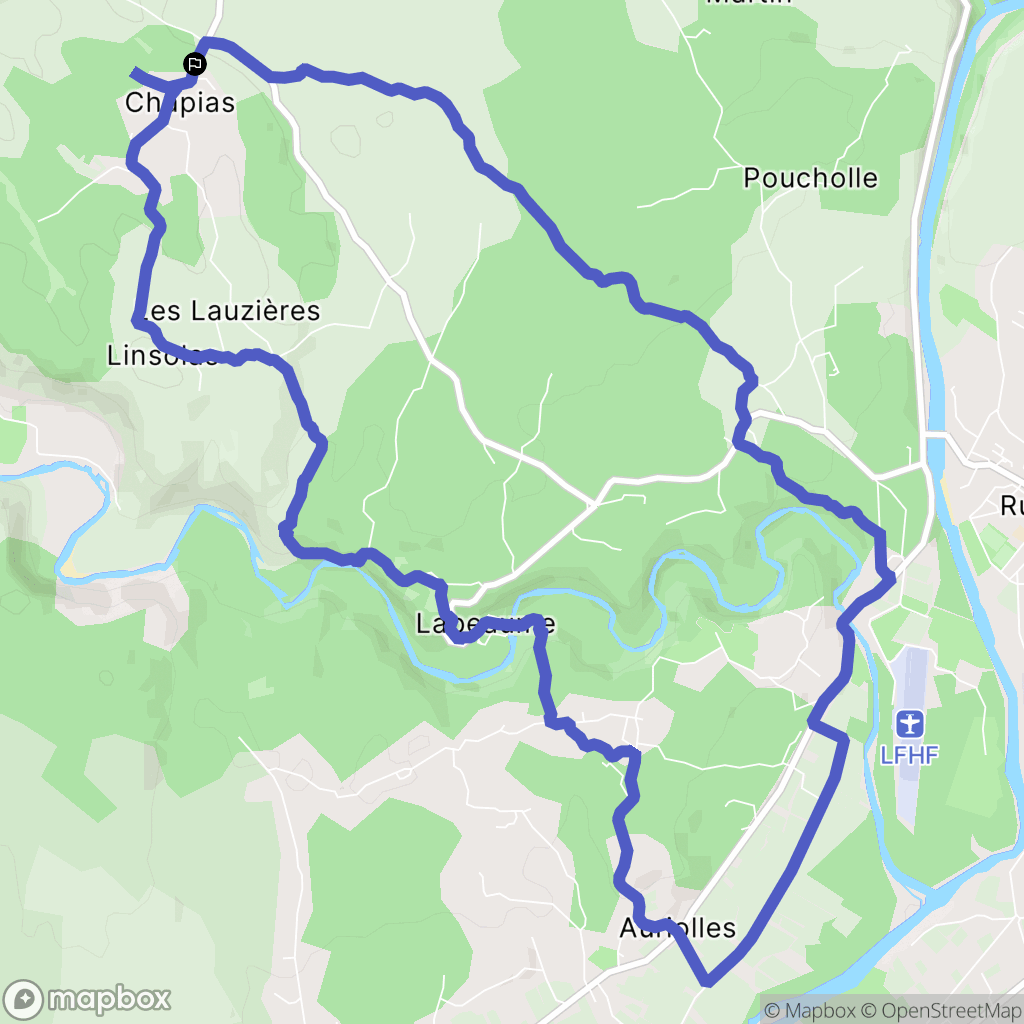 Labeaume : carte du parcours de randonnée - France