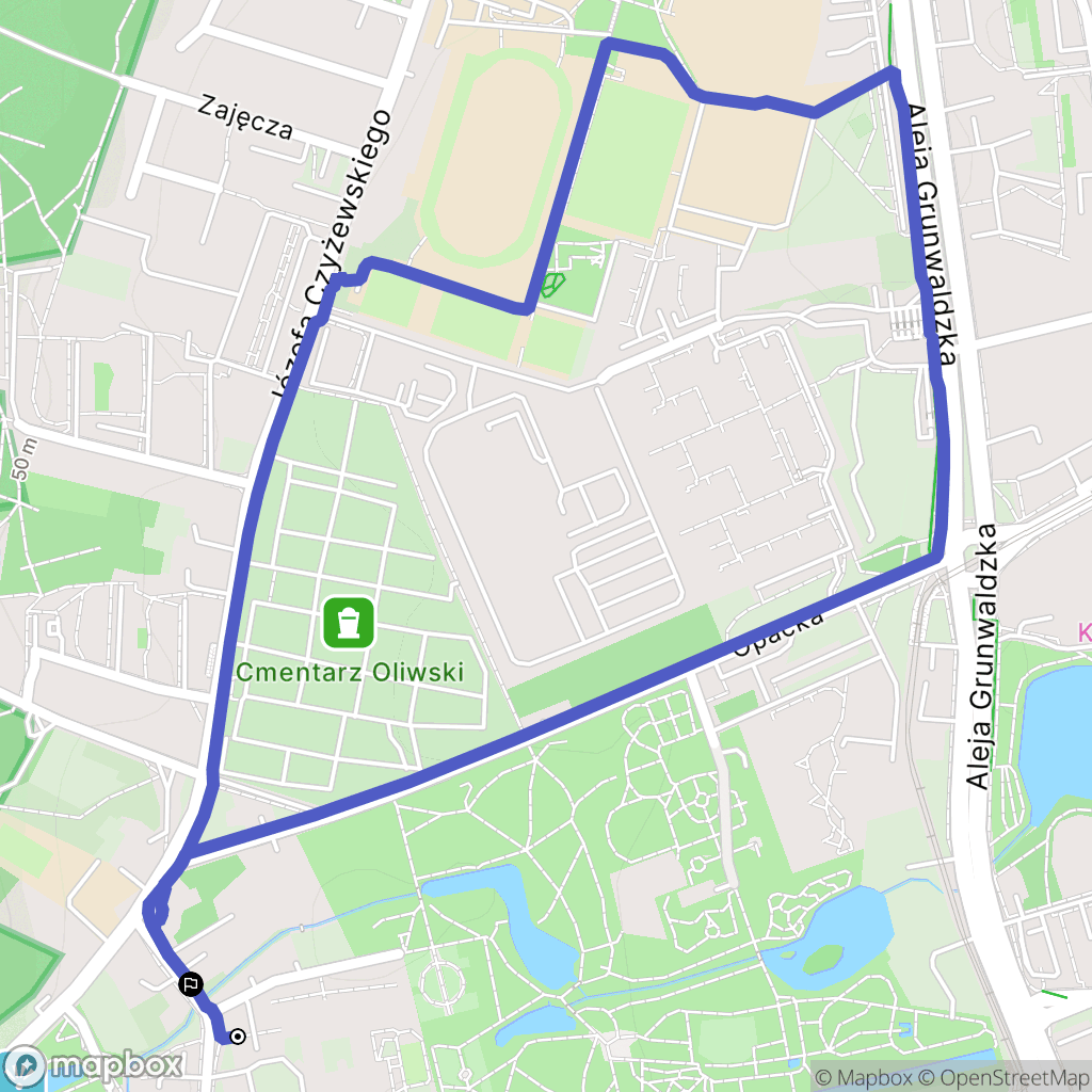 Gdańsk: mapa trasy - Poland