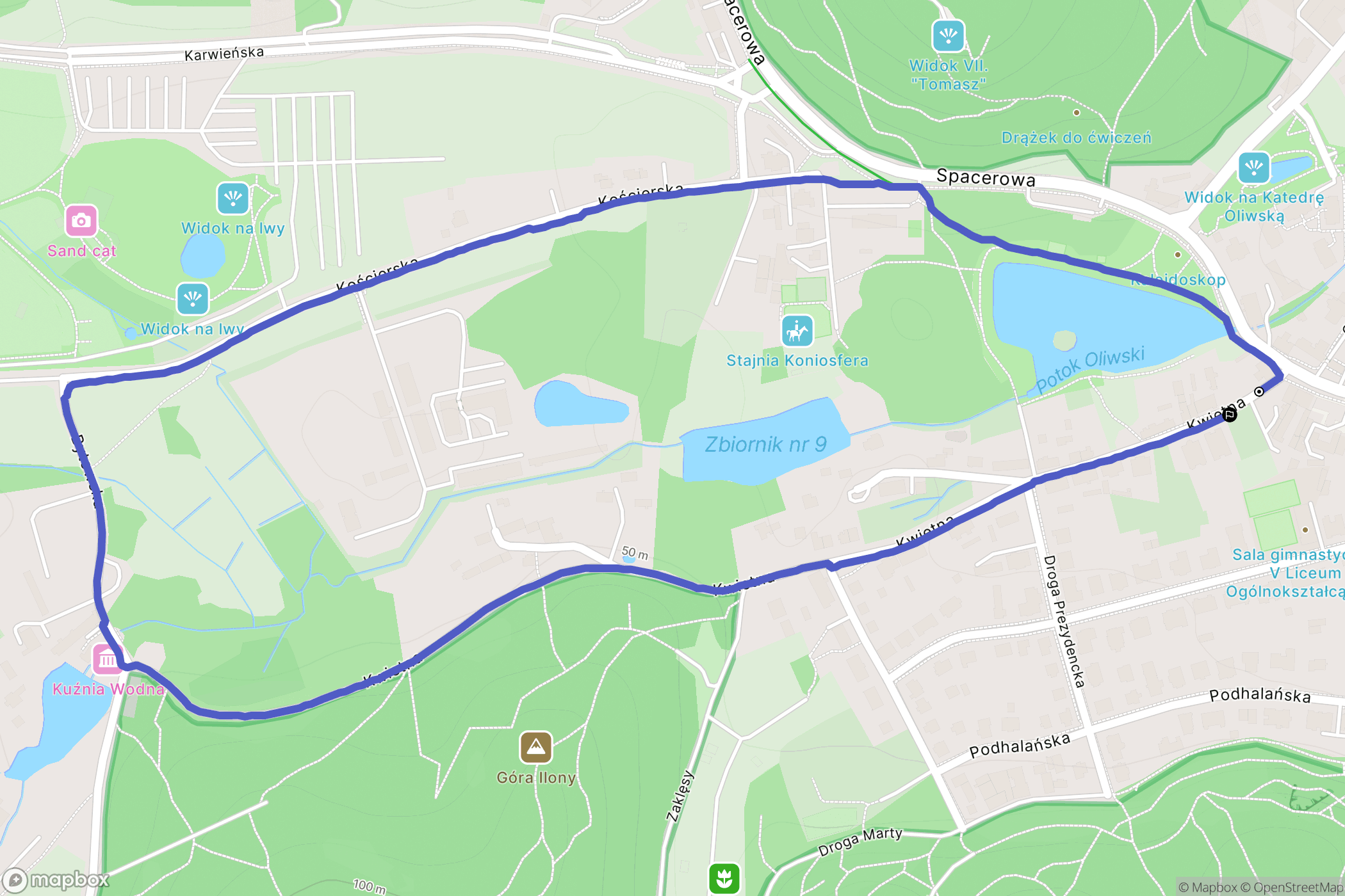 Gdańsk: mapa trasy - Poland