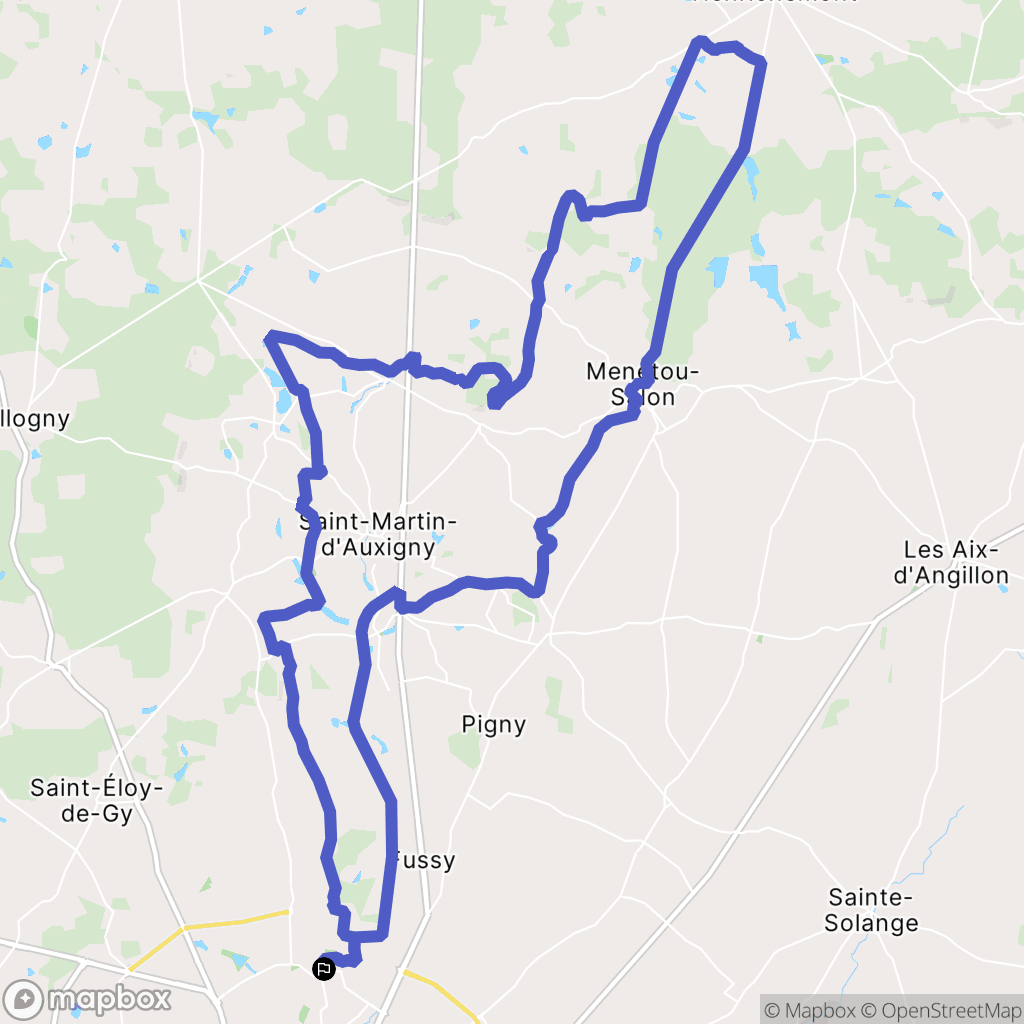 Bourges : carte du parcours de randonnée - France