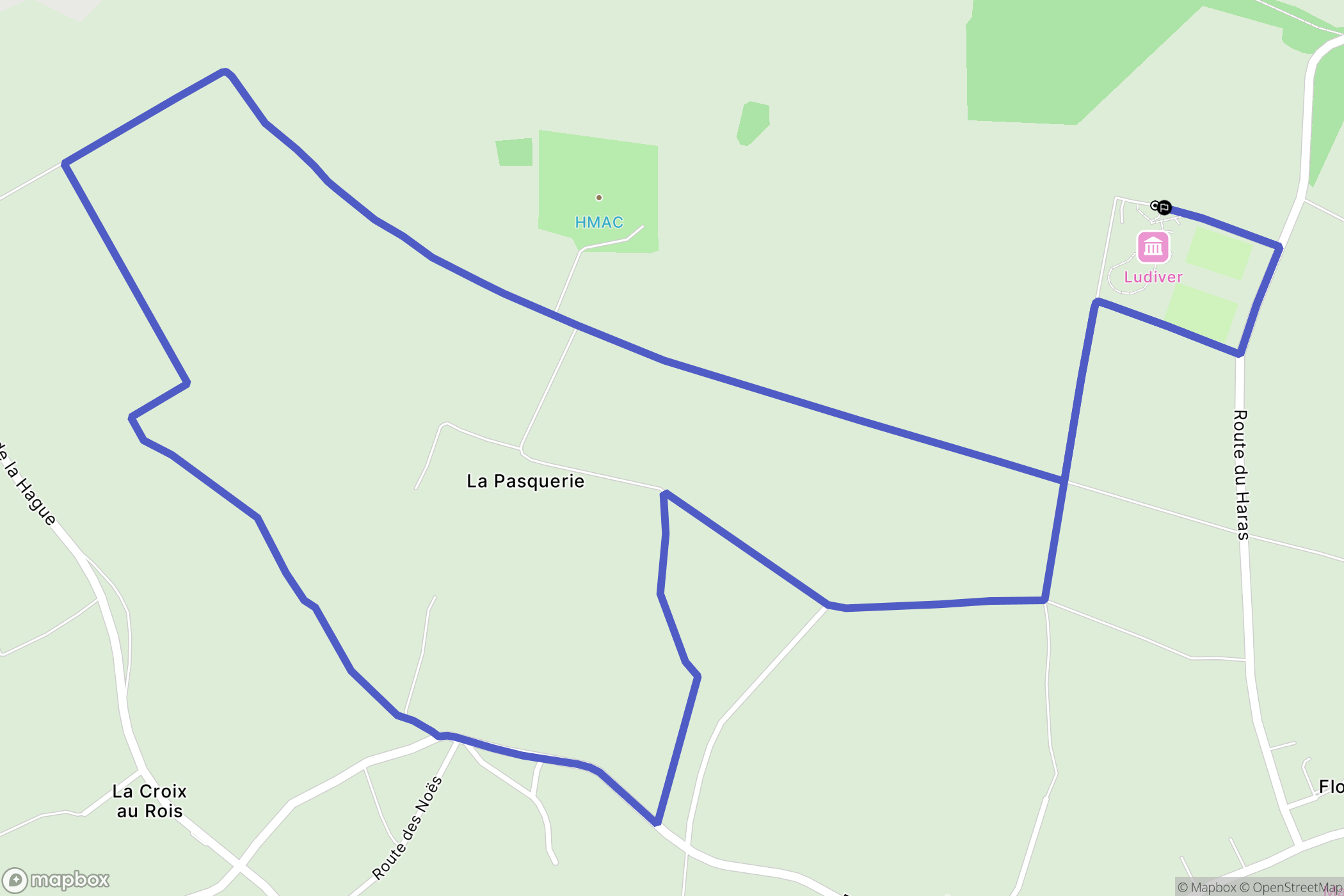 La Hague : carte du parcours de randonnée - France