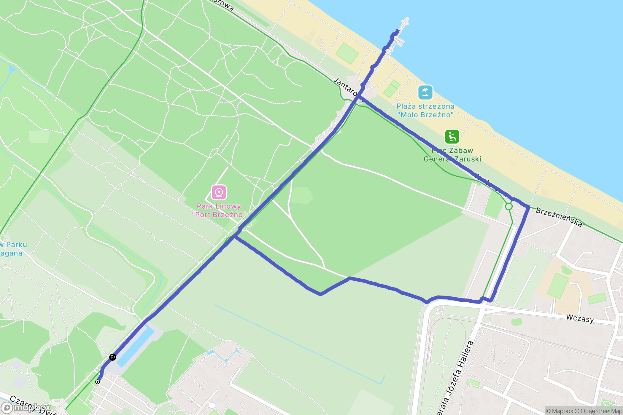 Gdańsk: mapa trasy - Poland