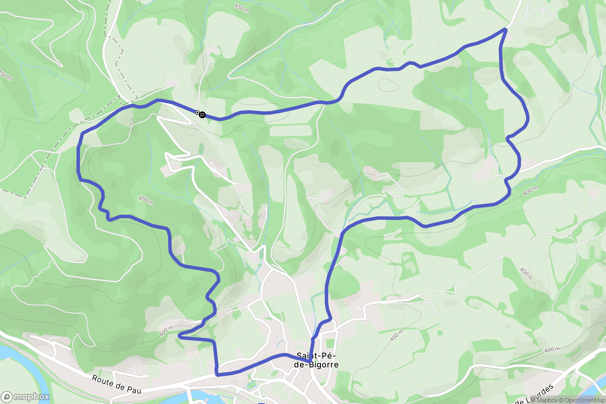 Saint-Pé-de-Bigorre : carte du parcours de randonnée - France