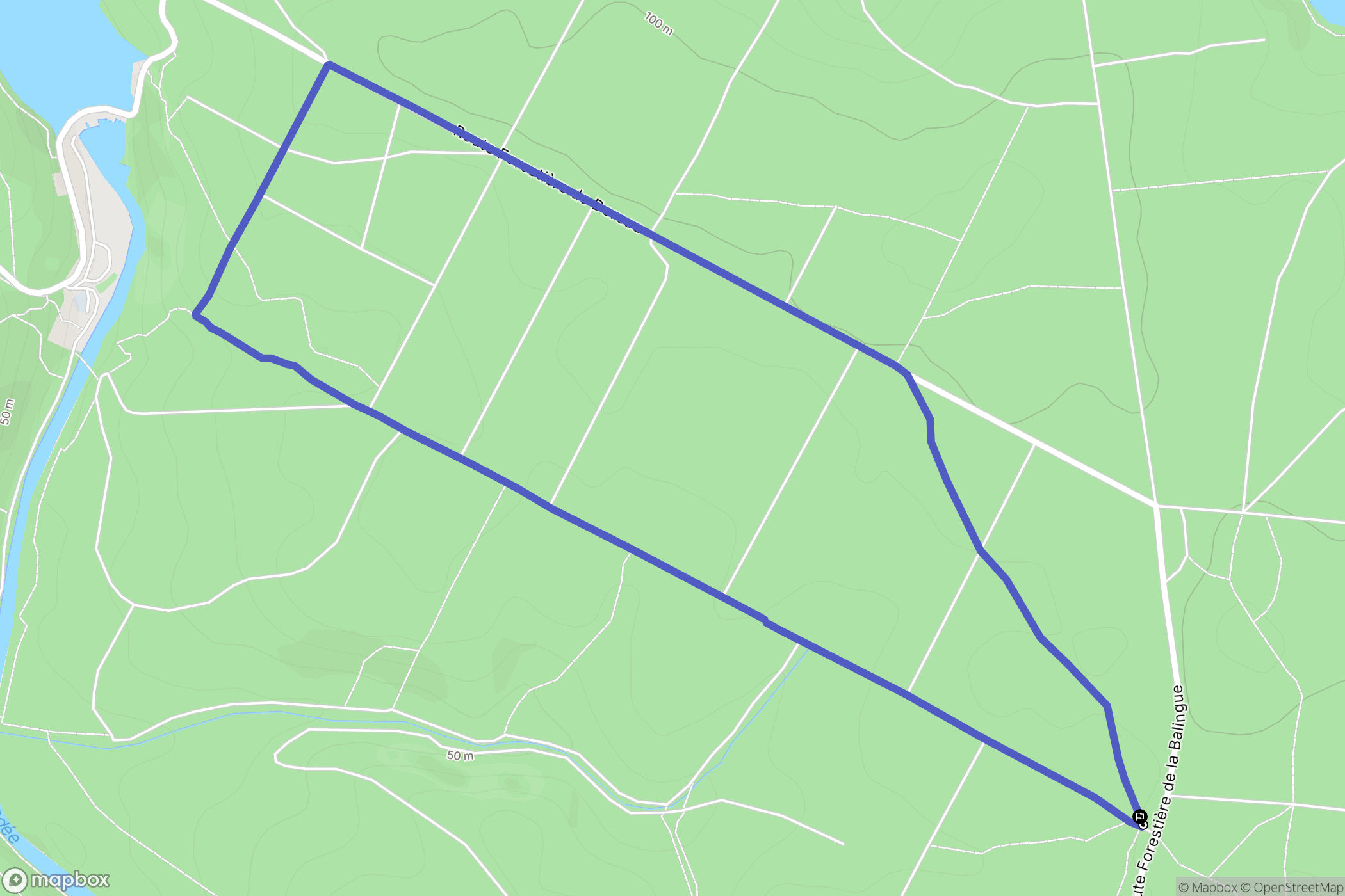 L'Orbrie : carte du parcours de randonnée - France