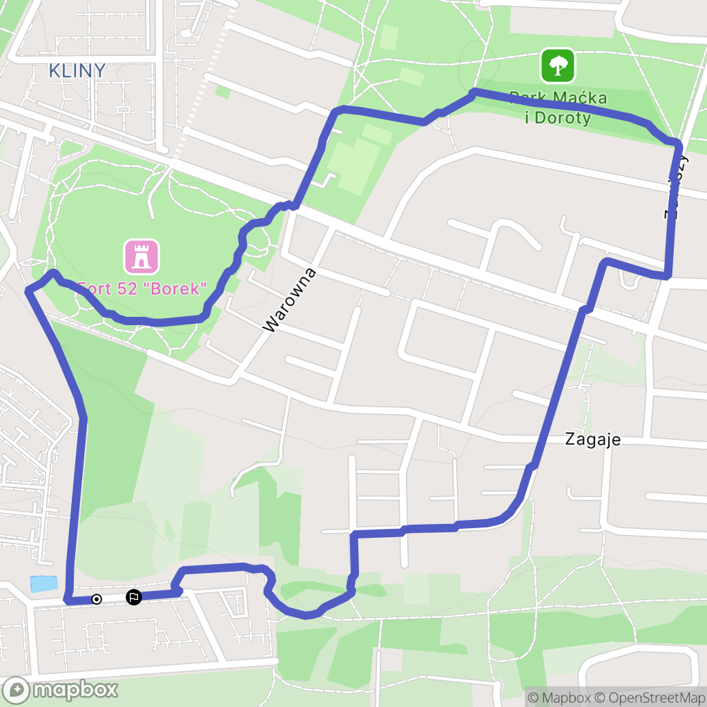 Kraków: mapa trasy - Poland
