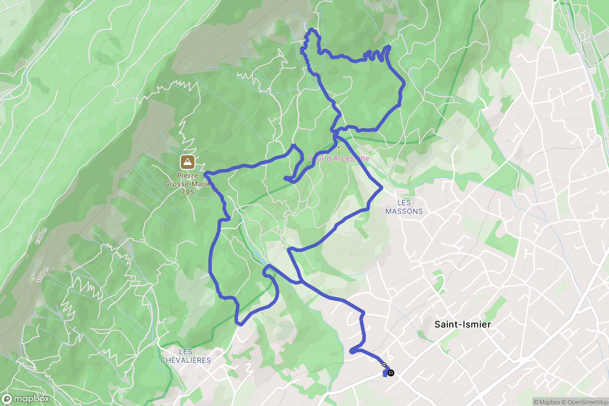 Saint-Ismier : carte du parcours de randonnée - France