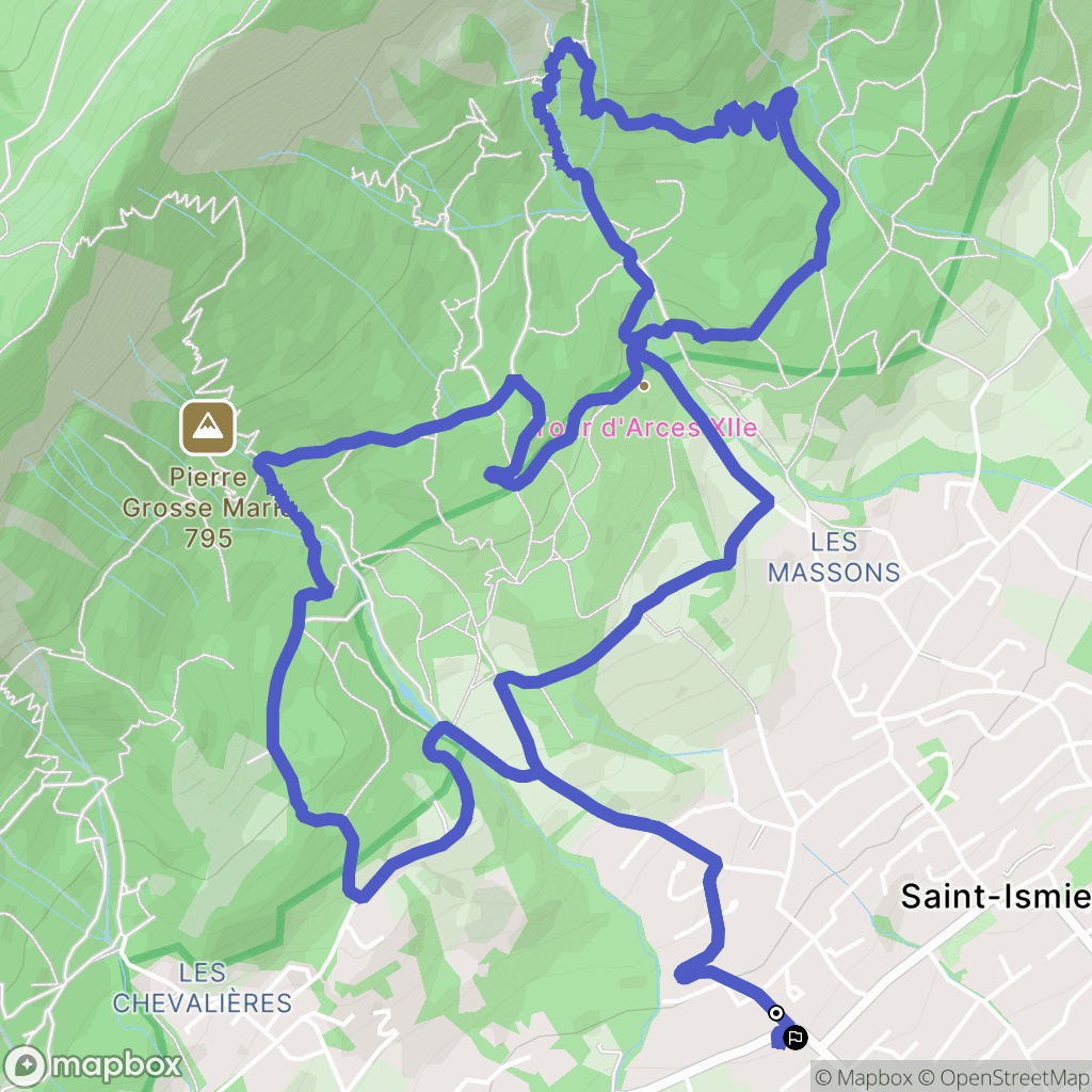 Saint-Ismier : carte du parcours de randonnée - France