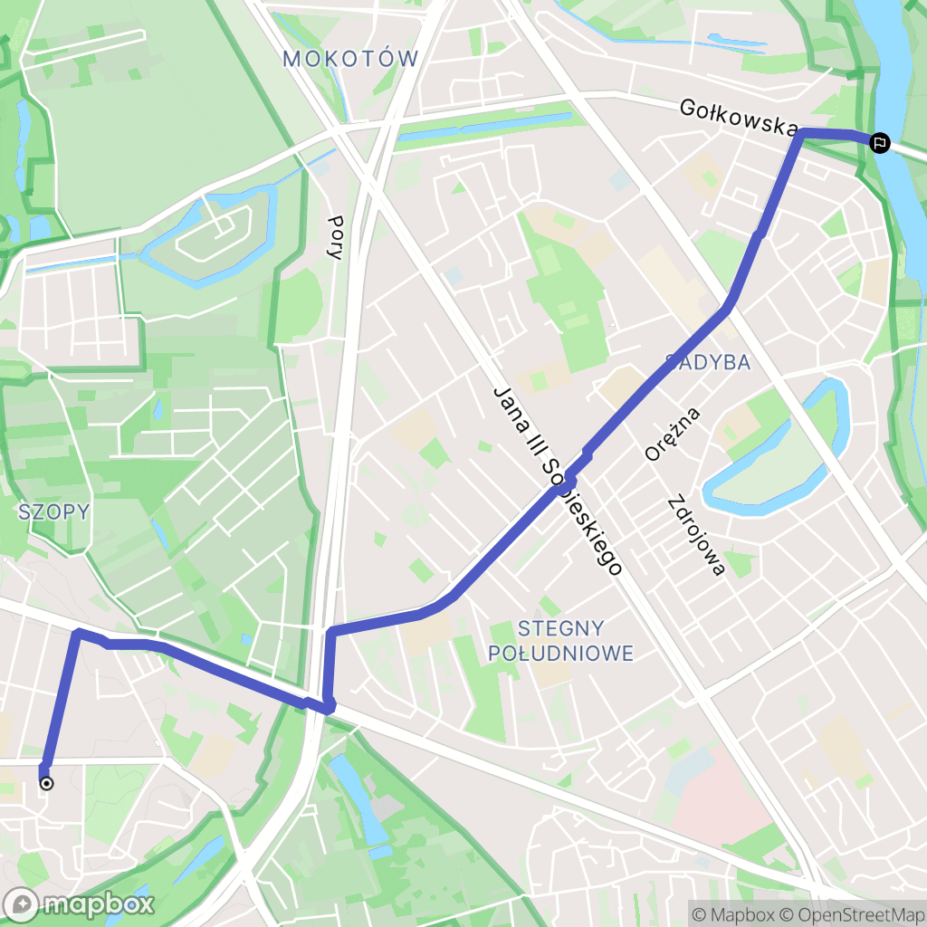 Warszawa: mapa trasy - Poland