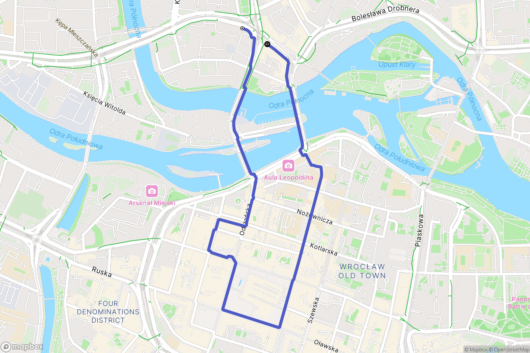 Wrocław: mapa trasy - Poland