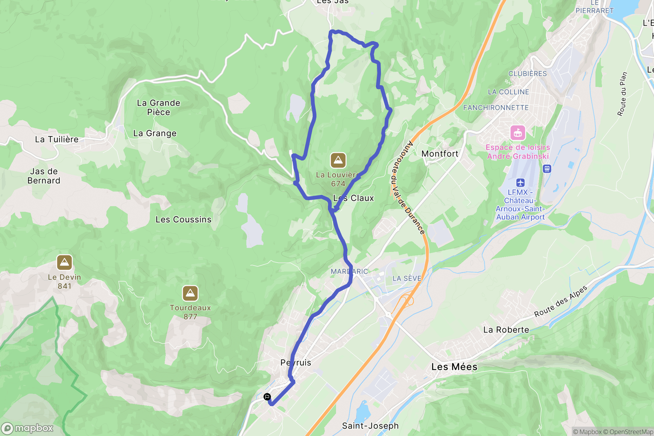 Peyruis : carte du parcours de randonnée - France