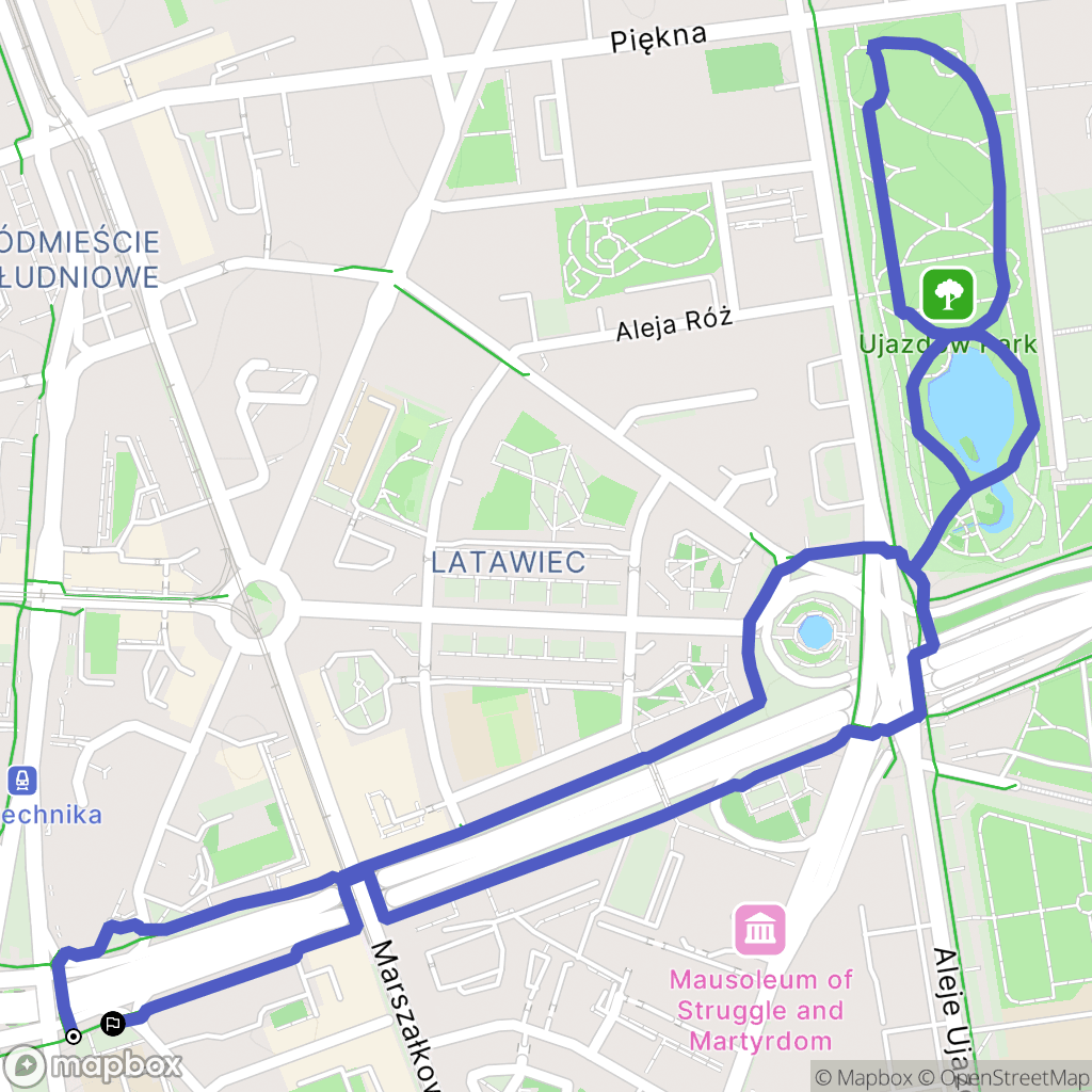Warsaw: mapa trasy - Poland