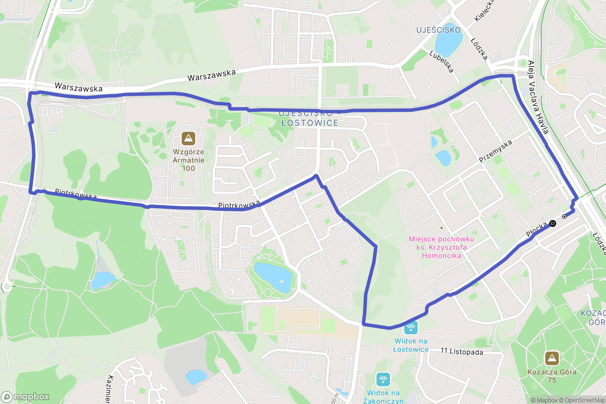 Gdańsk: mapa trasy - Poland
