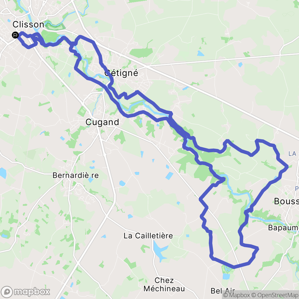 Clisson : carte du parcours de randonnée - France