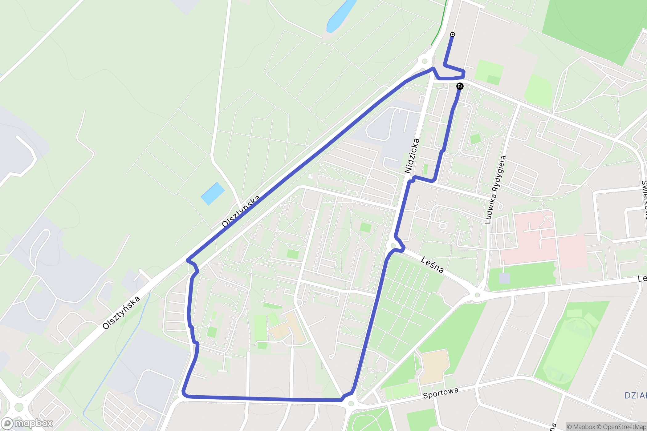 Działdowo: mapa trasy - Poland
