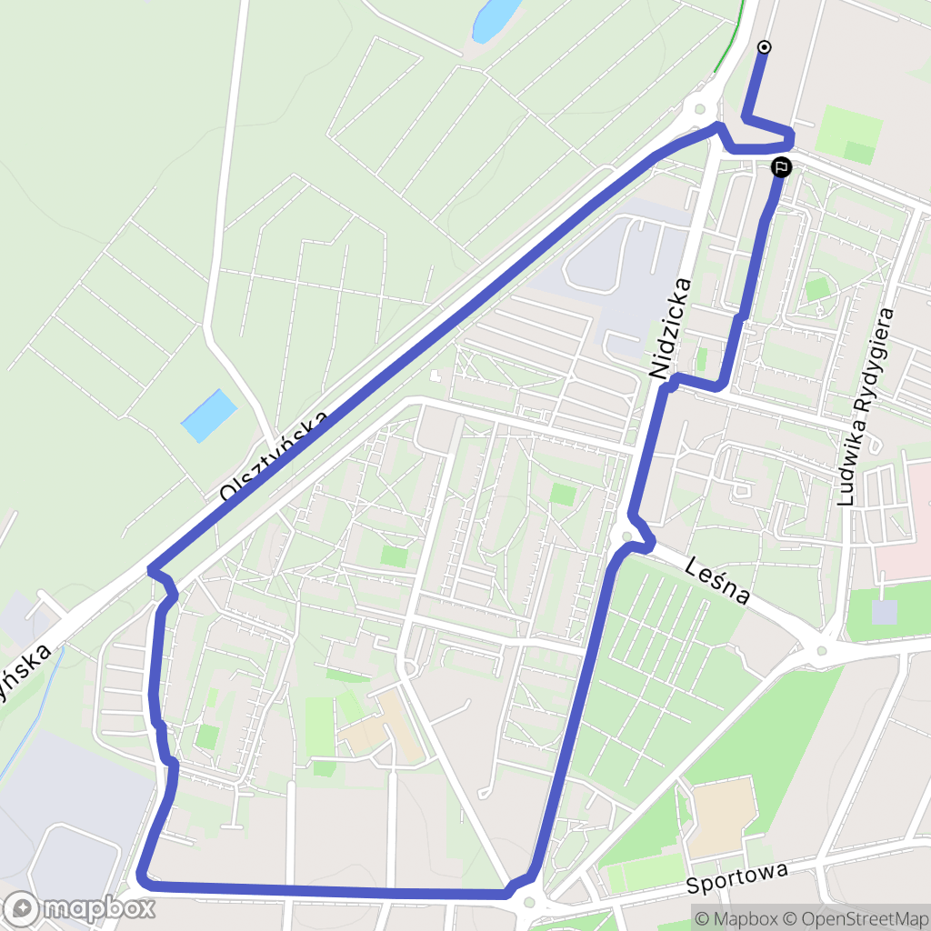Działdowo: mapa trasy - Poland