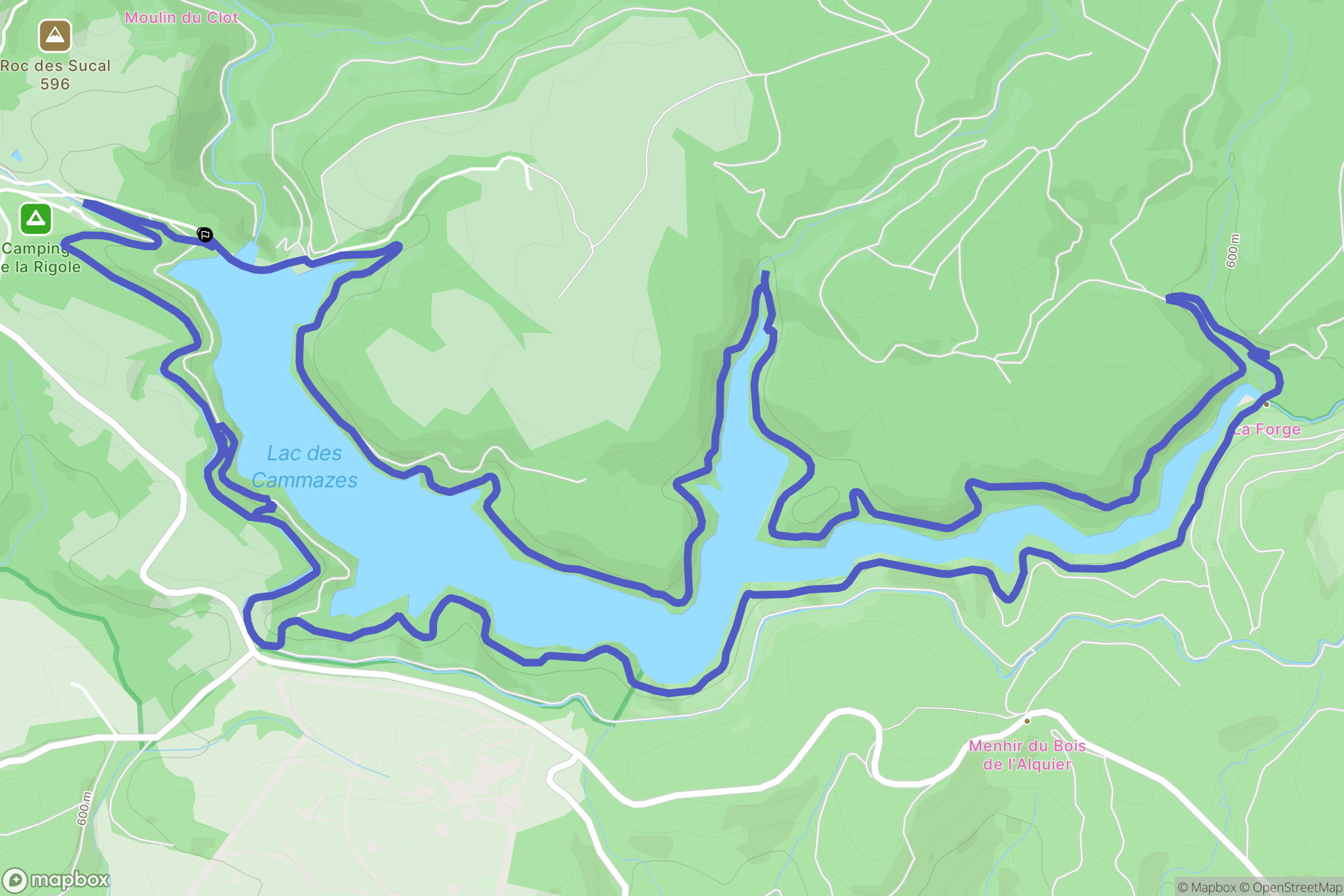 Les Cammazes : carte du parcours de randonnée - France