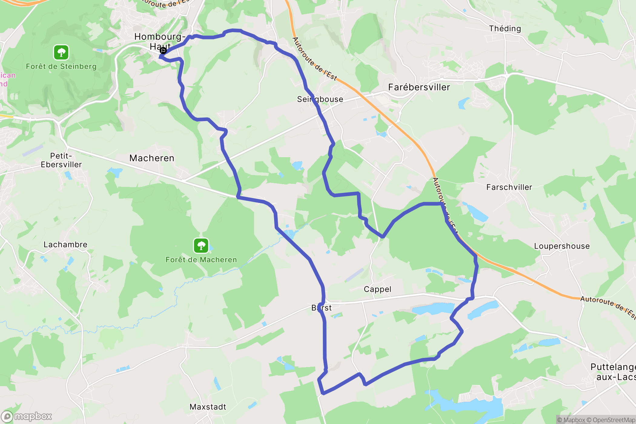 Hombourg-Haut : carte du parcours de randonnée - France