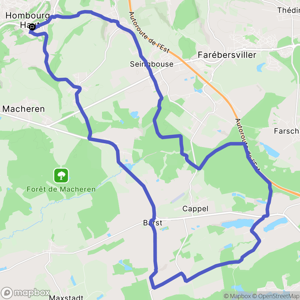 Hombourg-Haut : carte du parcours de randonnée - France