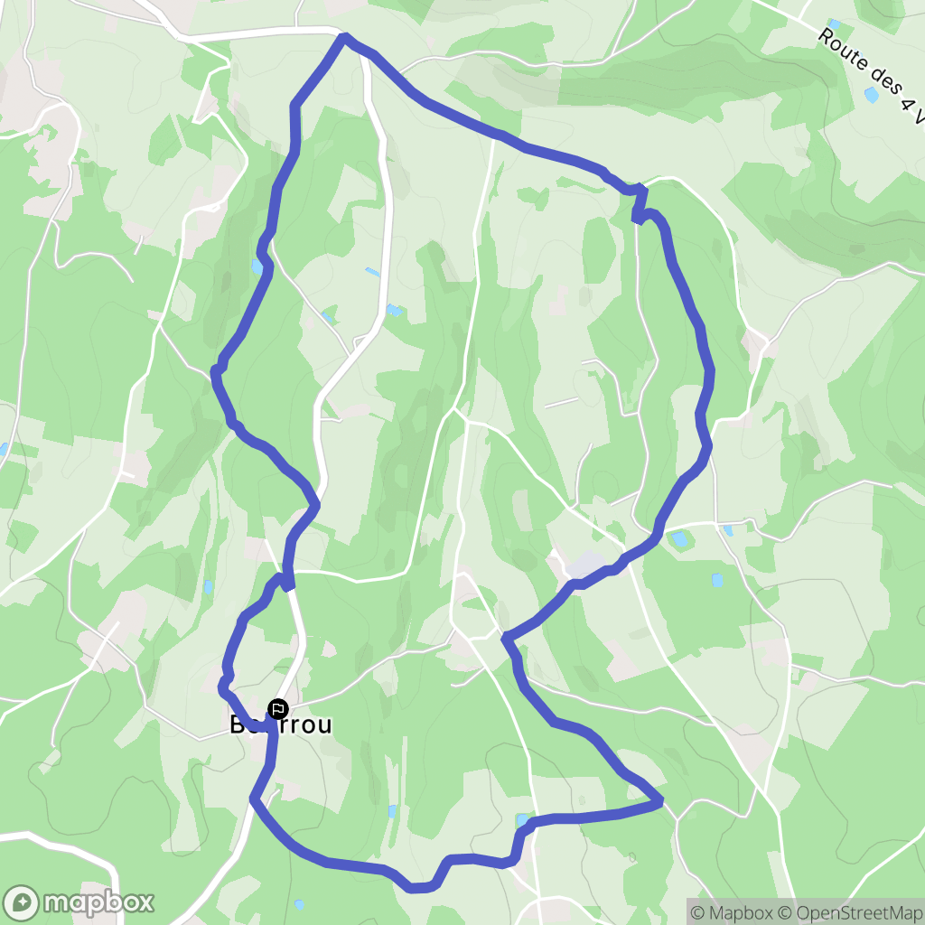 Bourrou : carte du parcours de randonnée - France