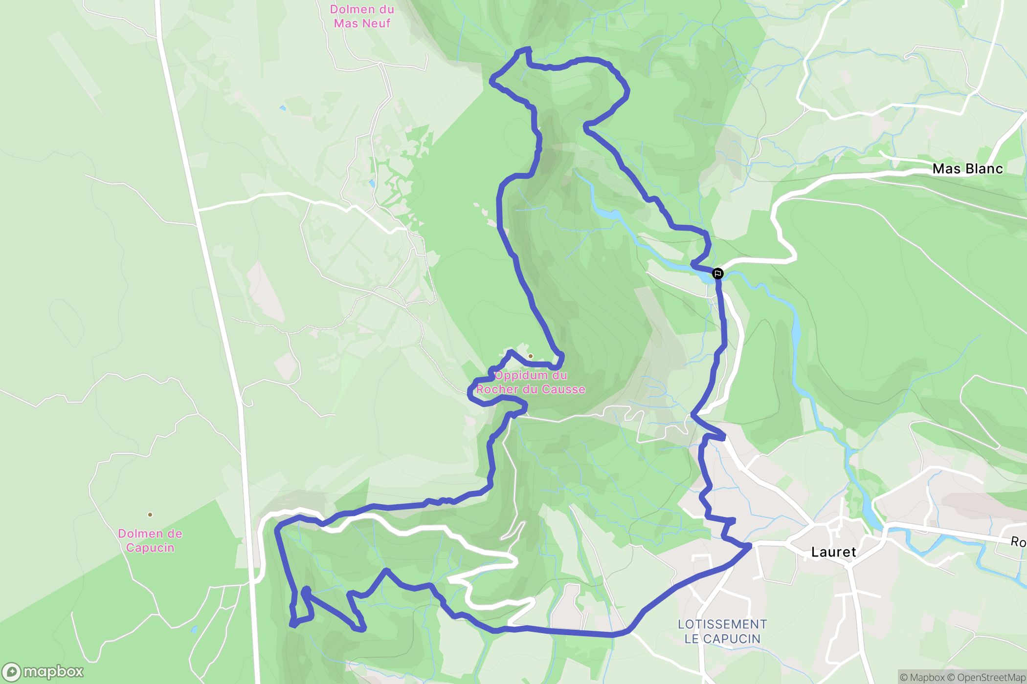 Claret : carte du parcours de randonnée - France