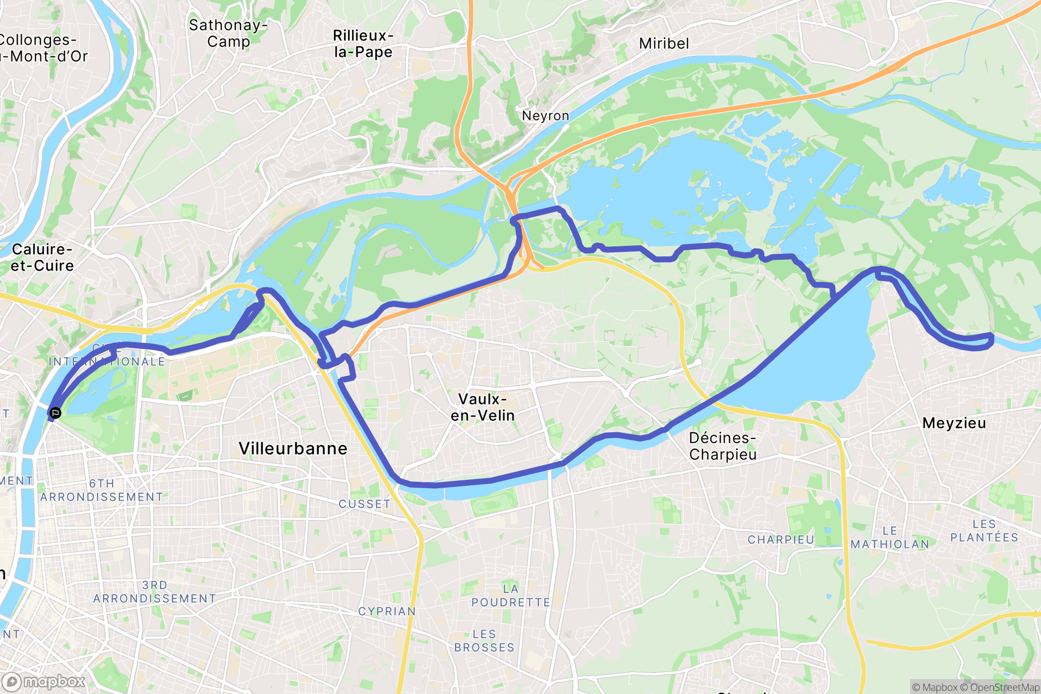 Lyon : carte du parcours de randonnée - France