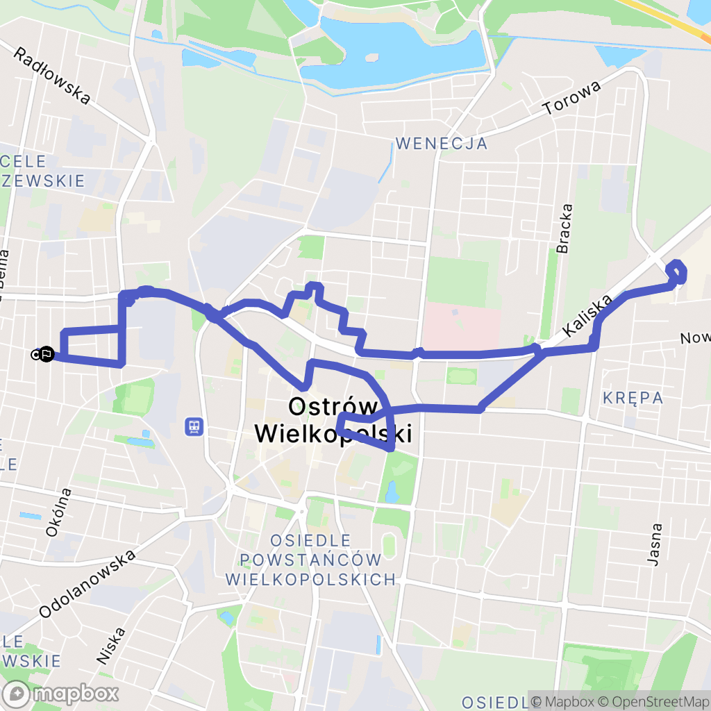 Ostrów Wielkopolski: mapa trasy - Poland