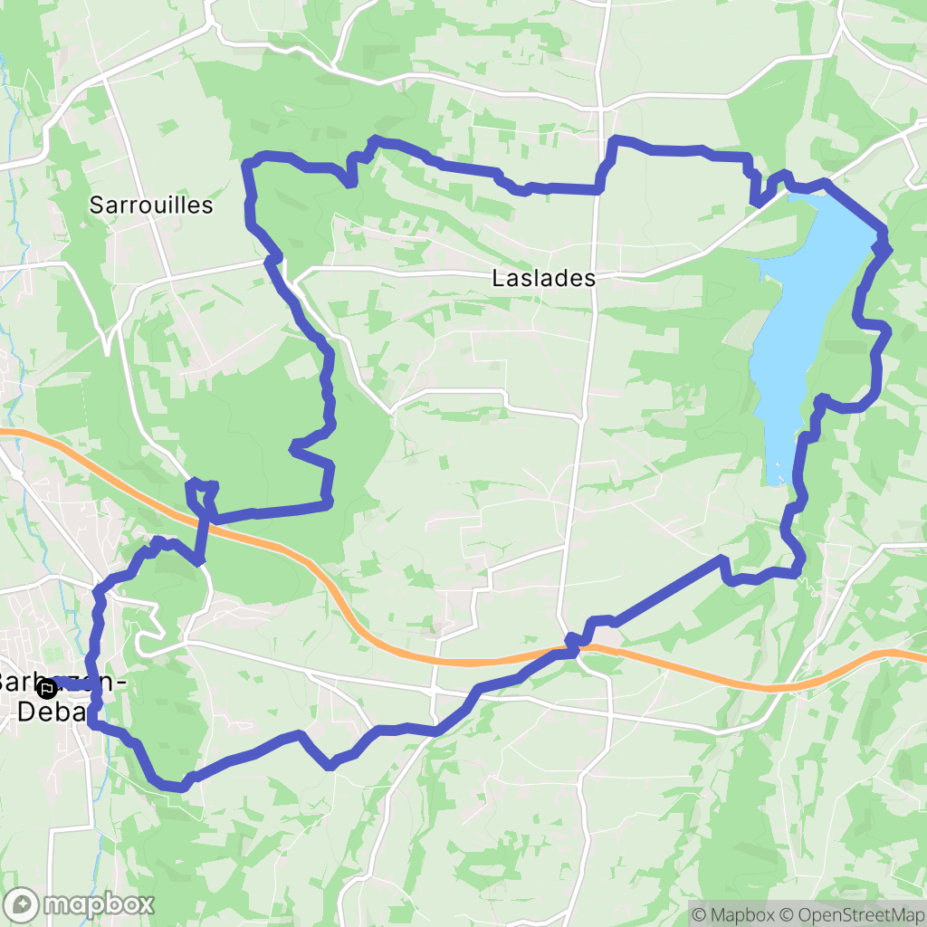 Barbazan-Debat : carte du parcours de randonnée - France