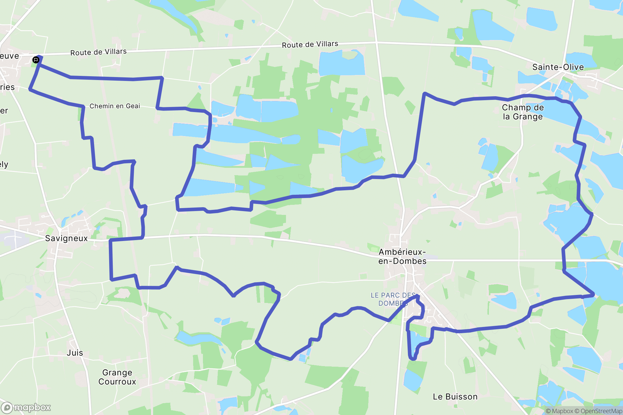 Villeneuve : carte du parcours de randonnée - France