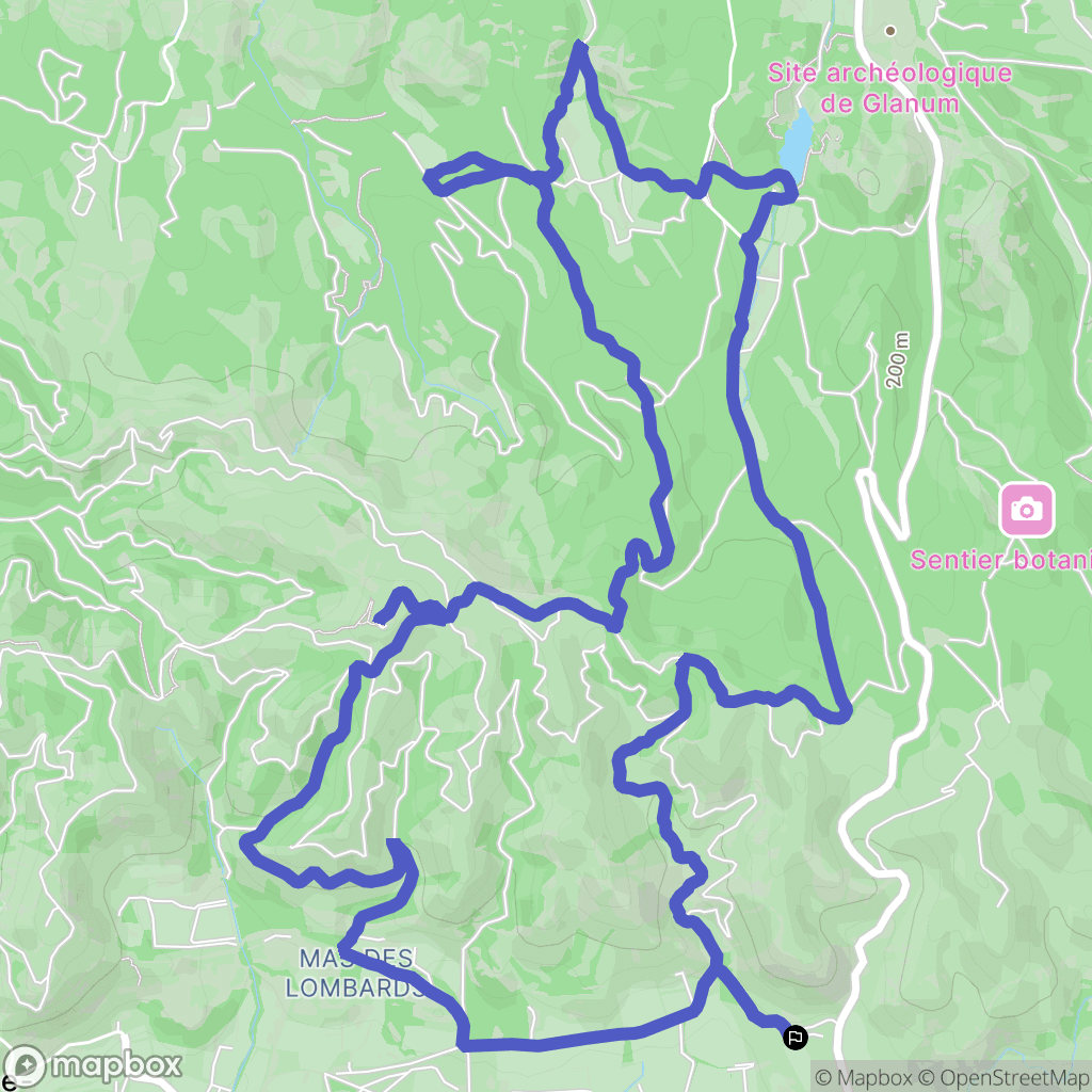 Les Baux-de-Provence : carte du parcours de randonnée - France