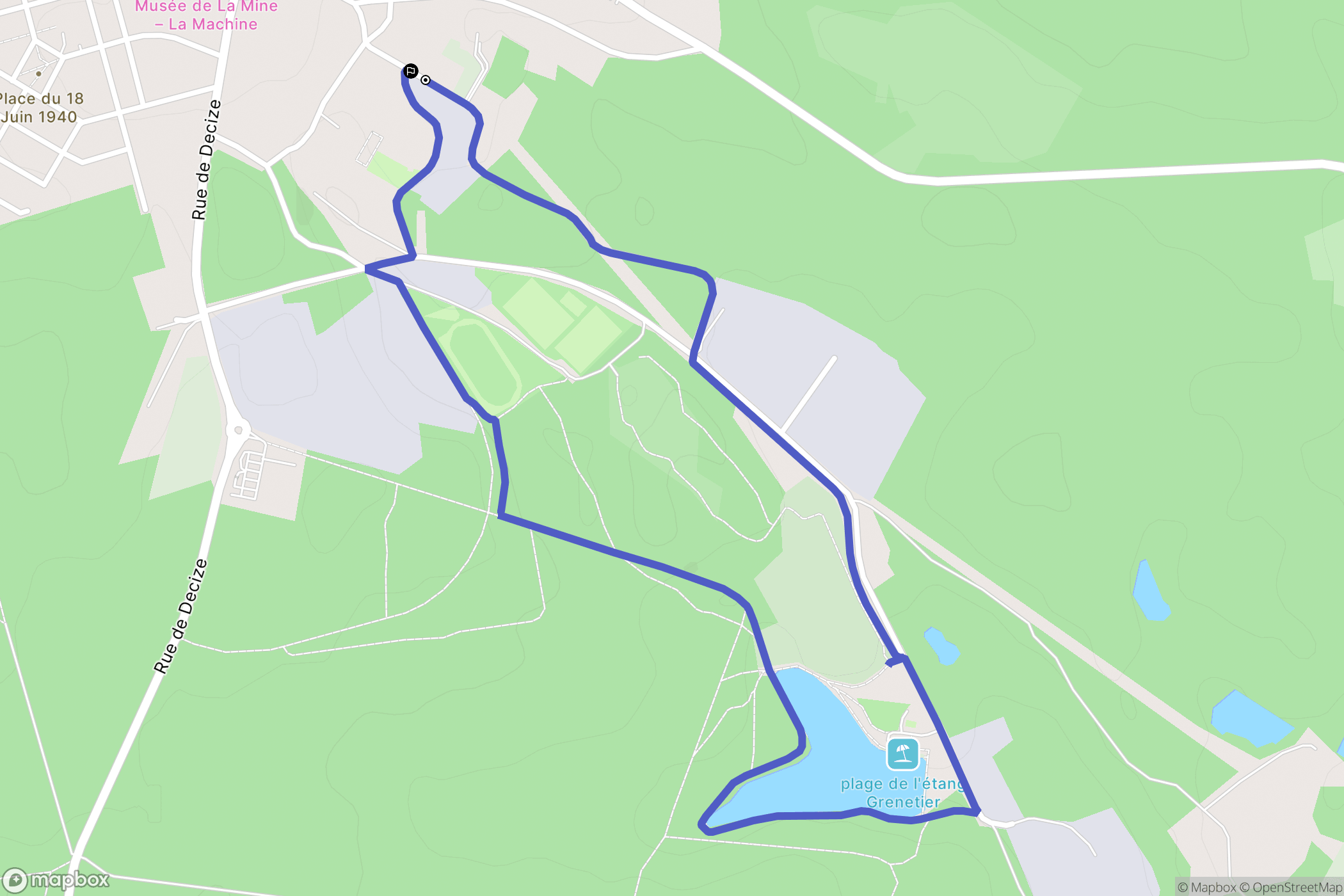 La Machine : carte du parcours de randonnée - France