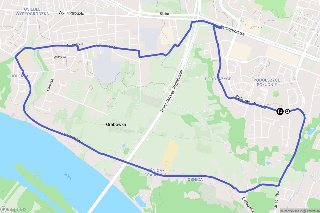Płock: mapa trasy - Poland
