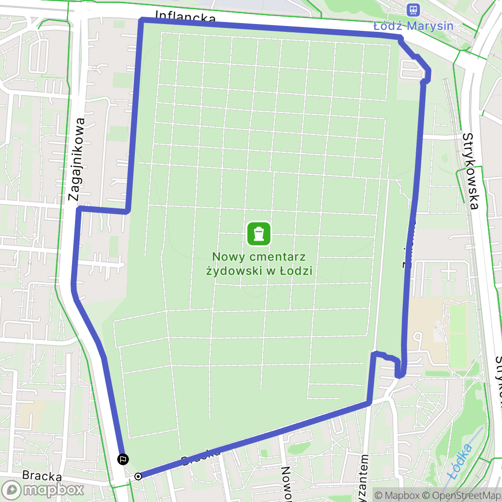 Łódź: mapa trasy - Poland