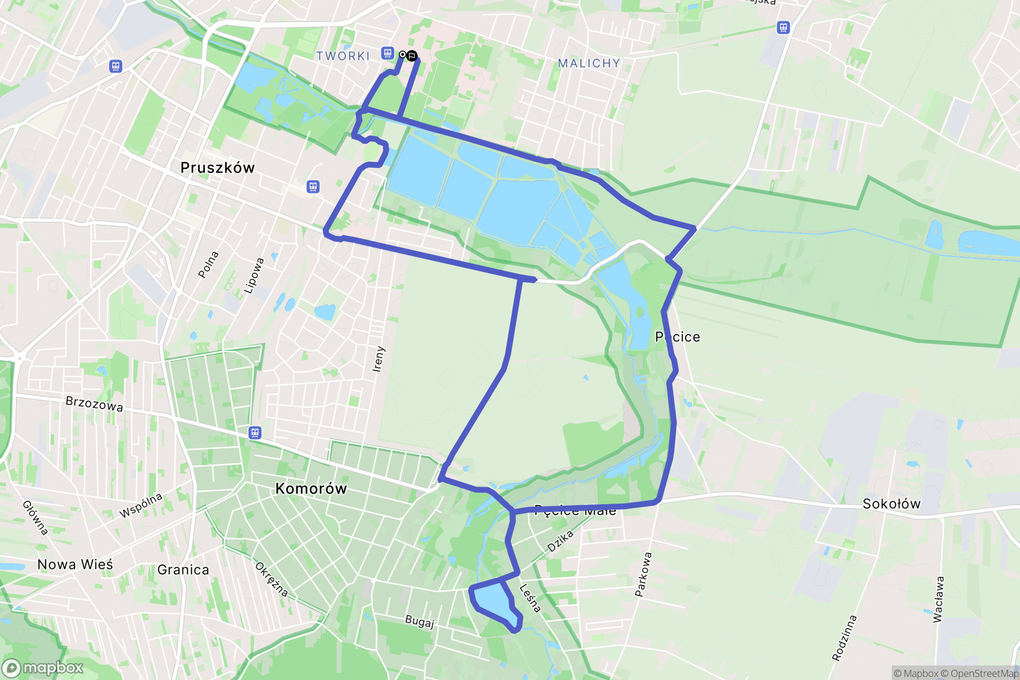 Pruszków: mapa trasy - Poland